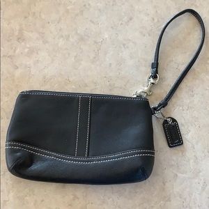 Black Coach Leather Wristlet Like New